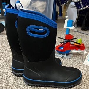 DSG Kids Black and Blue Rain Boots